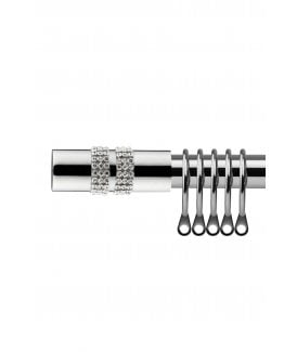 16-19mm Sparkle Extendable  Metal Curtain Pole Set Chrome