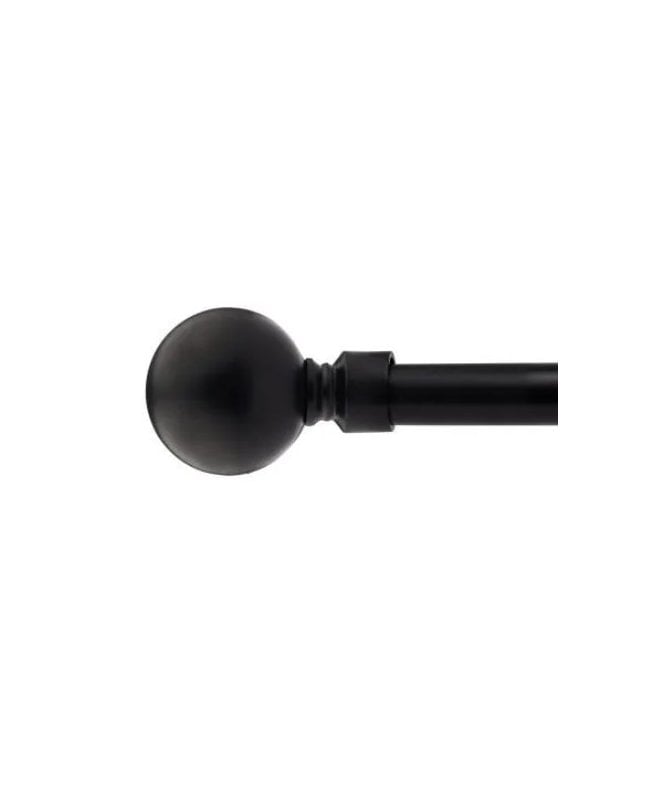 New Edge Blinds 16-19mm Sphere Extendable Eyelet Metal Curtain Pole Set Black