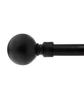 16-19mm Sphere Extendable Eyelet Metal Curtain Pole Set Black
