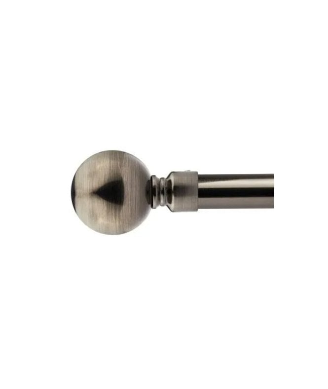 New Edge Blinds 16-19mm Sphere Extendable Eyelet Metal Curtain Pole Set Black Silk