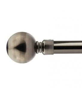 16-19mm Sphere Extendable Eyelet Metal Curtain Pole Set Black Silk