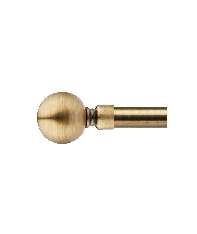 New Edge Blinds 16-19mm Sphere Extendable Eyelet Metal Curtain Pole Set Brass