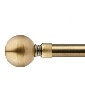 16-19mm Sphere Extendable Eyelet Metal Curtain Pole Set Brass