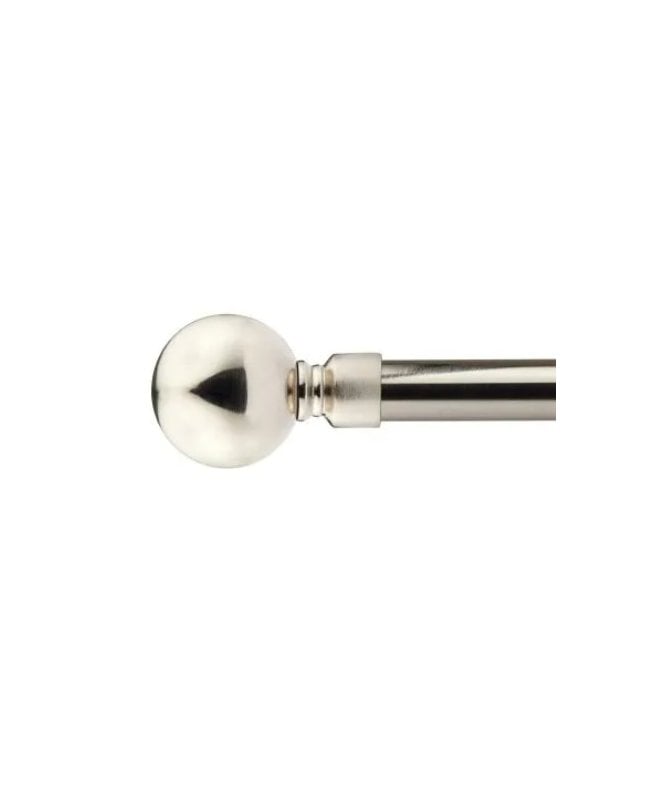 New Edge Blinds 16-19mm Sphere Extendable Eyelet Metal Curtain Pole Set Brushed Silver