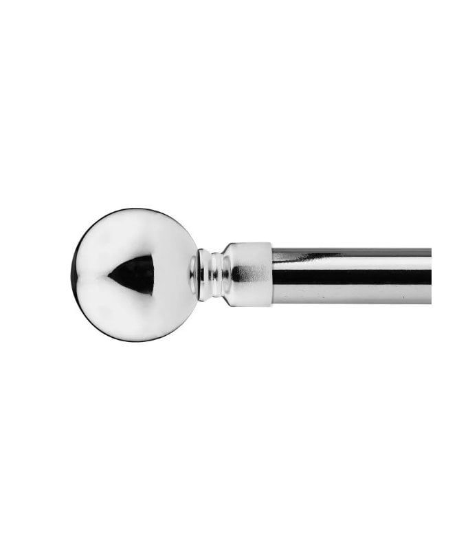 New Edge Blinds 16-19mm Sphere Extendable Eyelet Metal Curtain Pole Set Chrome