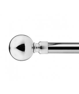 16-19mm Sphere Extendable Eyelet Metal Curtain Pole Set Chrome