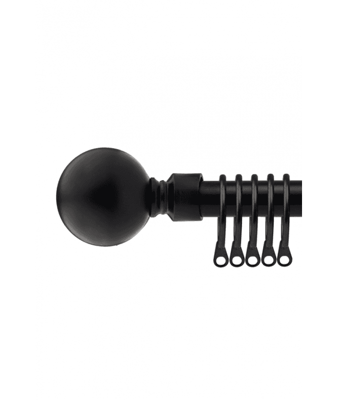 New Edge Blinds 16-19mm Sphere Extendable  Metal Curtain Pole Set Black