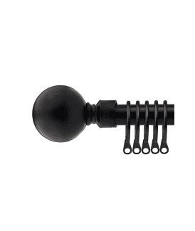 16-19mm Sphere Extendable  Metal Curtain Pole Set Black