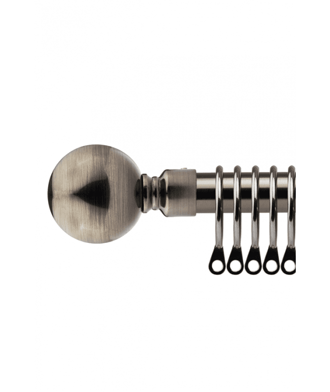 New Edge Blinds 16-19mm Sphere Extendable  Metal Curtain Pole Set Black Silk