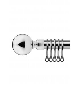 16-19mm Sphere Extendable  Metal Curtain Pole Set Chrome