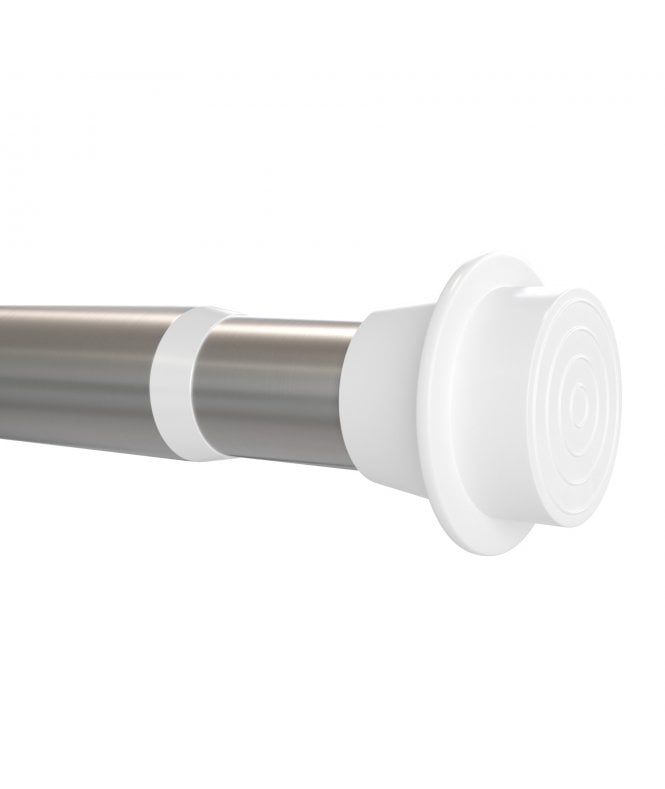 New Edge Blinds 19 - 22mm Extendable No Drill Eyelet Metal Curtain Pole - Silver
