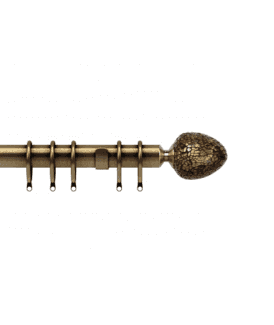 25-28mm Alexia End Metal Curtain Pole Set - Antique Brass