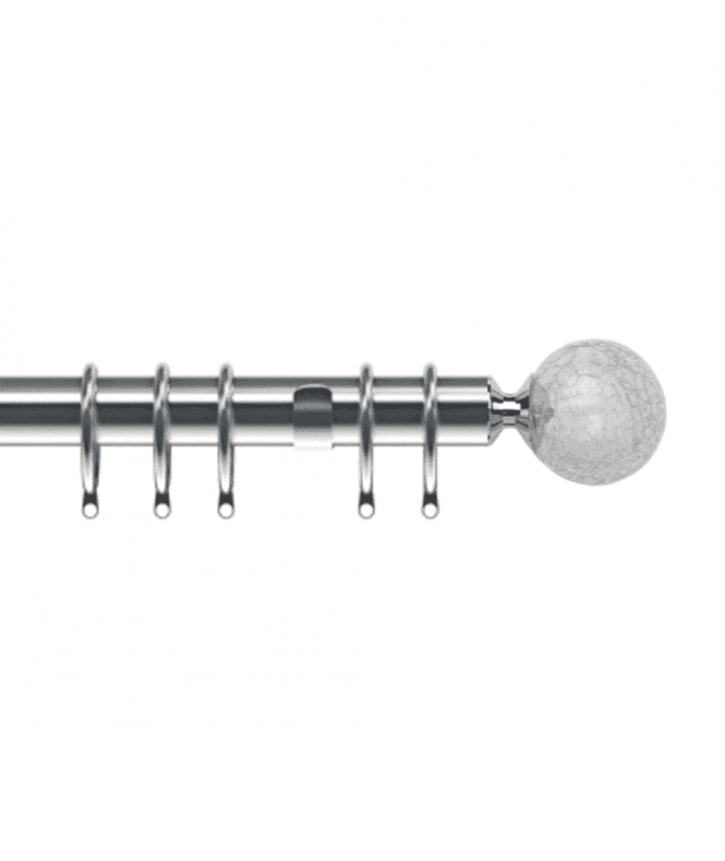 New Edge Blinds 25-28mm Crash End Metal Curtain Pole Set - Chrome