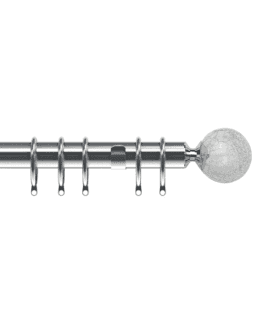 25-28mm Crash End Metal Curtain Pole Set - Chrome