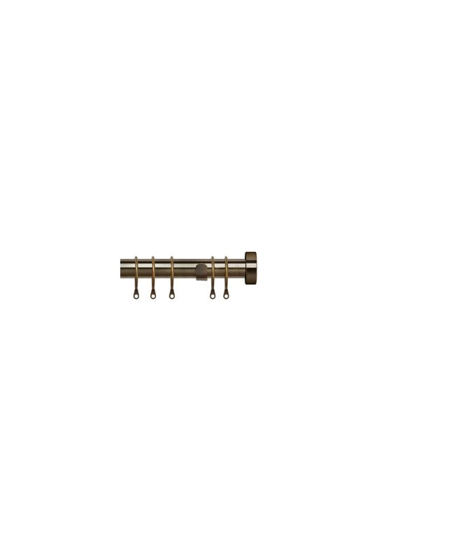 New Edge Blinds 25-28mm Stud End Metal Curtain Pole Set - Antique Brass