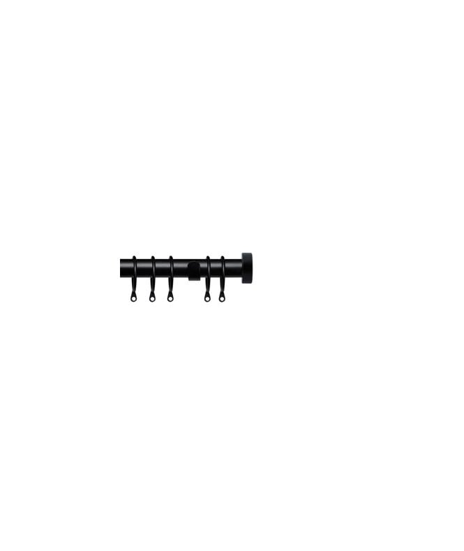 New Edge Blinds 25-28mm Stud End Metal Curtain Pole Set - Black
