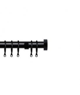 25-28mm Stud End Metal Curtain Pole Set - Black