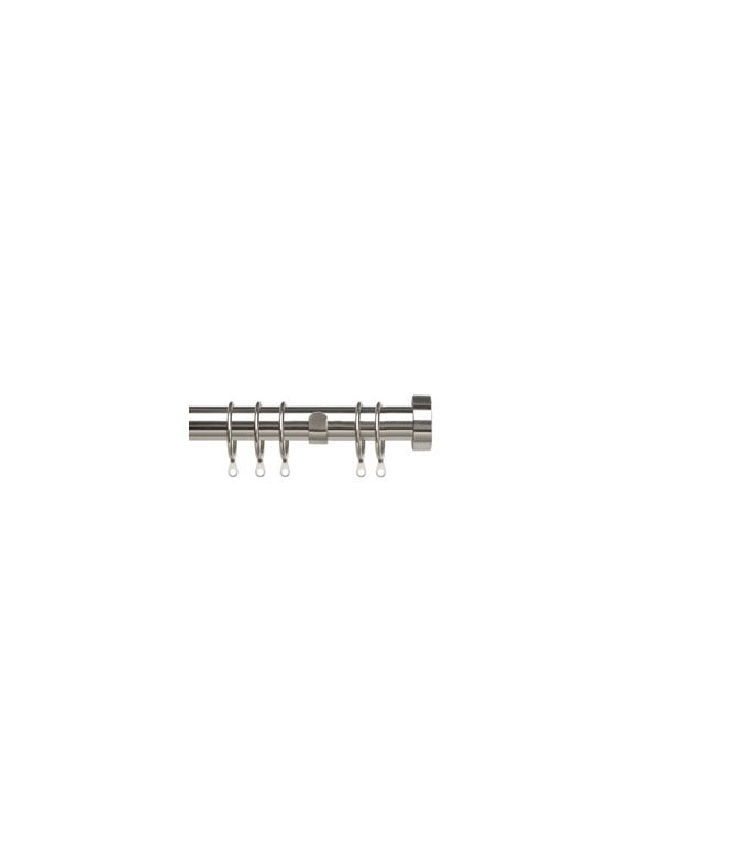 New Edge Blinds 25-28mm Stud End Metal Curtain Pole Set - Chrome