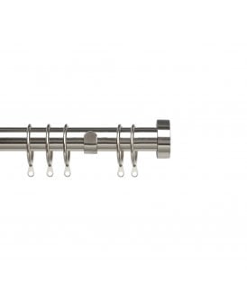 25-28mm Stud End Metal Curtain Pole Set - Satin Silver