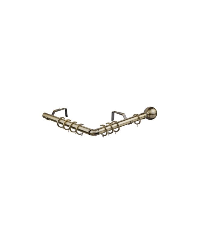 New Edge Blinds 28mm 475cm Ball End Eyelet Bay Pole Set - Antique Brass