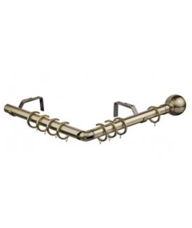 28mm 475cm Ball End Eyelet Bay Pole Set - Antique Brass