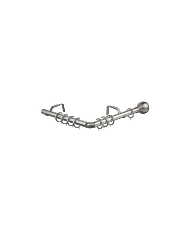 New Edge Blinds 28mm 475cm Ball End Eyelet Bay Pole Set - Satin Silver