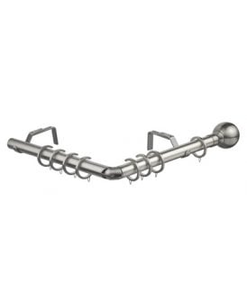 28mm 475cm Ball End Eyelet Bay Pole Set - Satin Silver