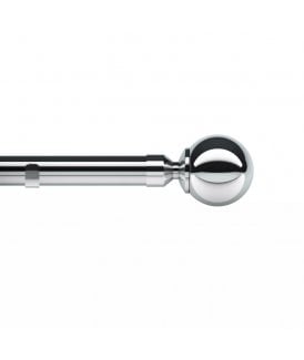 28mm Ball End Eyelet Metal Curtain Pole Set - Chrome