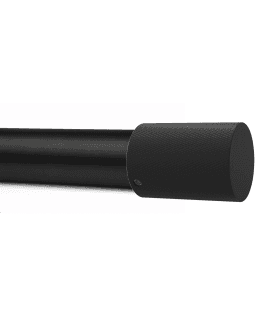 28mm Fixed Length Metal Eyelet Curtain Pole Set in Black - Textured Barrel Finial