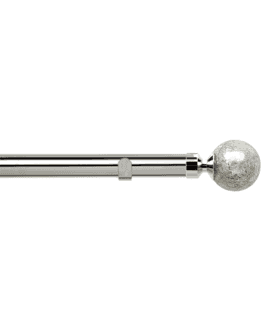 28mm Fixed Length Metal Eyelet Curtain Pole Set in Chrome - Empire Finial