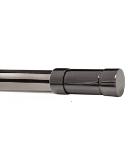 28mm Fixed Length Metal Eyelet Curtain Pole Set in Polished Graphite - Barrel Finial