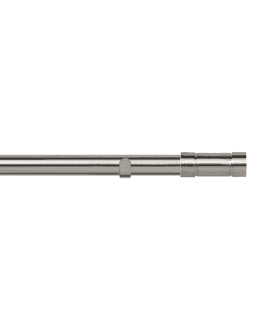28mm Fixed Length Metal Eyelet Curtain Pole Set in Satin Silver - Aspect Finial