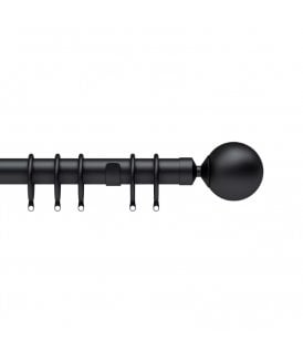 28mm Nikola Ball End Metal Curtain Pole Set - Black