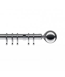 28mm Nikola Ball End Metal Curtain Pole Set - Chrome