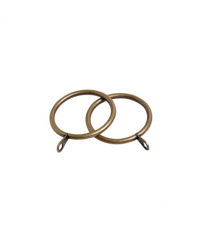 New Edge Blinds 28mm Standard Metal Curtain Rings - Antique Brass