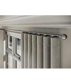 28mm Styleline Gliding Curtain Pole Set with Ball End - Silver