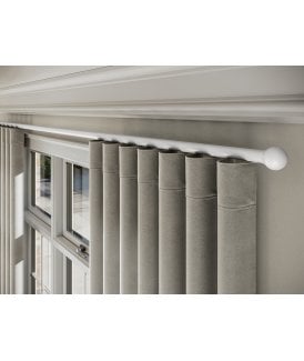 28mm Styleline Gliding Curtain Pole Set with Ball End - White