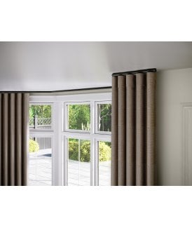 28mm Styleline Gliding Curtain Pole Set with End Cap - Black