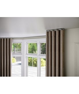 28mm Styleline Gliding Curtain Pole Set with End Cap - Silver