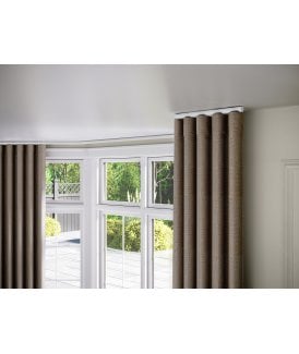 28mm Styleline Gliding Curtain Pole Set with End Cap - White