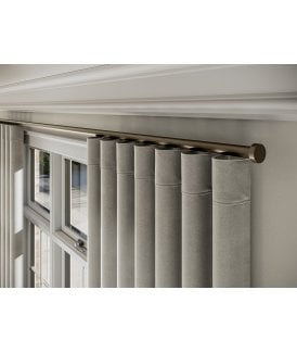 28mm Styleline Gliding Curtain Pole Set with Stud End - Taupe