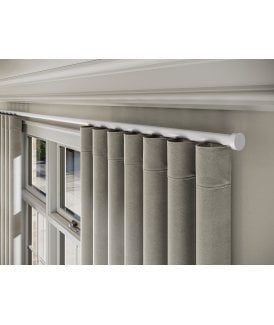28mm Styleline Gliding Curtain Pole Set with Stud End - White