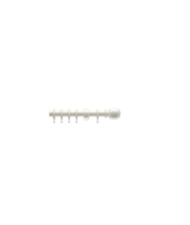 New Edge Blinds 28mm Wooden Curtain Pole Set - White