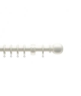 28mm Wooden Curtain Pole Set - White