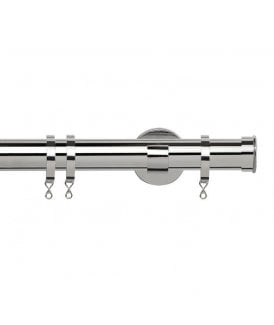 35mm Fixed Length Metal Curtain Pole Set Chrome End Cap Finial