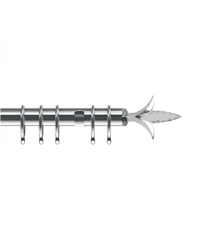 New Edge Blinds 35mm Fixed Length Metal Curtain Pole Set Chrome Fleur de Lys Finial