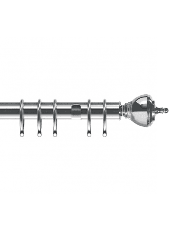 New Edge Blinds 35mm Fixed Length Metal Curtain Pole Set Chrome Vienna Finial