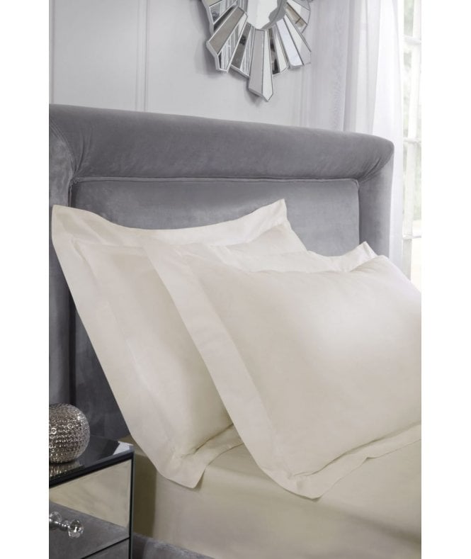 New Edge Blinds 400 Thread Count Cotton Collection Oxford Pillowcase Pair in Cream