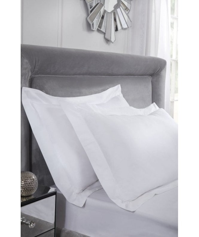 New Edge Blinds 400 Thread Count Cotton Collection Oxford Pillowcase Pair in White