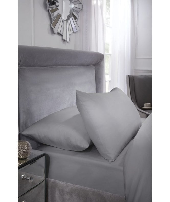 New Edge Blinds 400 Thread Count Cotton Collection Pillowcase Pair in Silver